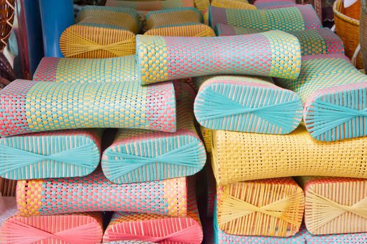 plastic pillows in indochina market, thailand