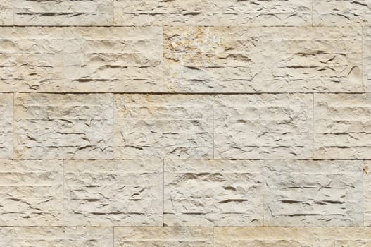 Detail of a wall made of rectangular blocks of limestone