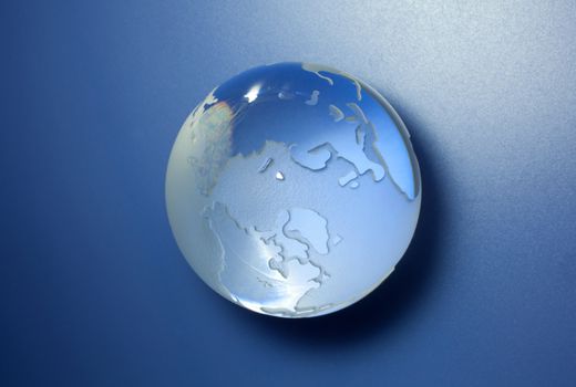 Earth Planet - crystal ball globe, engraved ornament