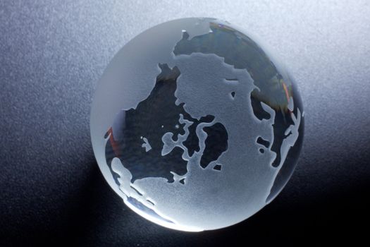 Earth Planet - crystal ball globe, engraved ornament