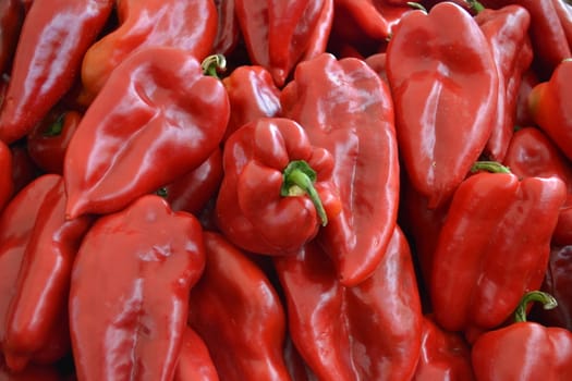 Fresh peppers photographed on the open market place.