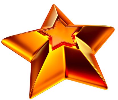 shiny gold star for advertise on a white background