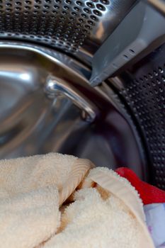  Towels in an open washing machine