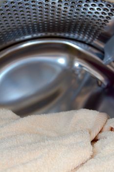  Towels in an open washing machine