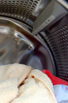  Towels in an open washing machine