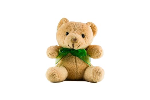 little bear doll on white background isolated