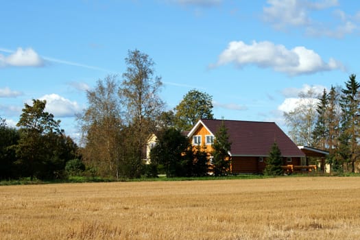 The modern house on a background of trees