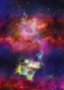 Star field in space, a nebulae and a gas congestion