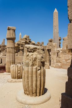 Ancient ruins of Karnak temple in Egypt in the summer of 2012