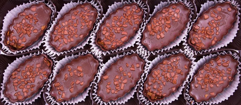 Delicious dark chocolate pralines