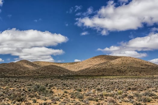 Cloud over the hills of the arid lands of South Africa