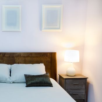 Bedroom with furnishings in a new house.