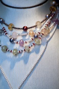 Beautiful necklace jewelry with semiprecious stones