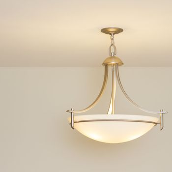 Modern ceiling lamp in a new home