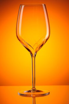 Empty wine glass with reflection