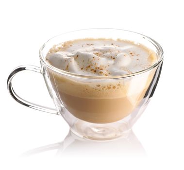 Cappuccino coffee isolated on white