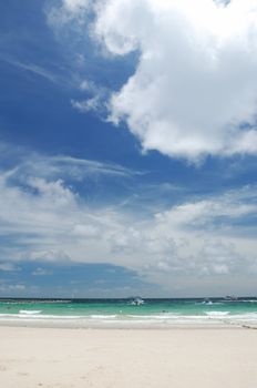 Tropical beach scene, Pacific ocean