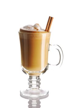 Latte coffee isolated on white