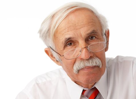 Close-up portrait of an elder man looking at you