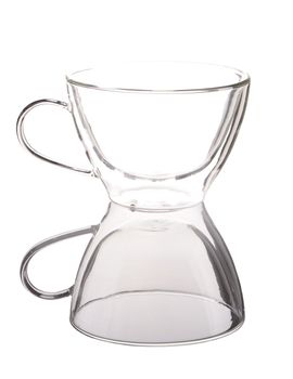Empty glass isolated on white background with reflection