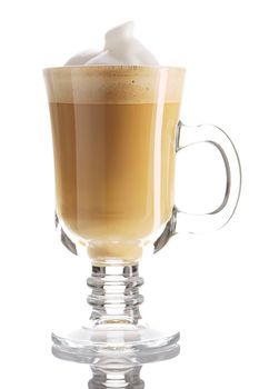 Latte coffee isolated on white