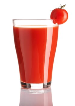 Tomato juice isolated on white