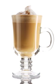 Latte coffee isolated on white