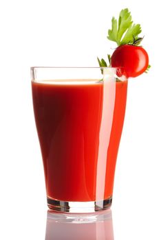 Tomato juice isolated on white