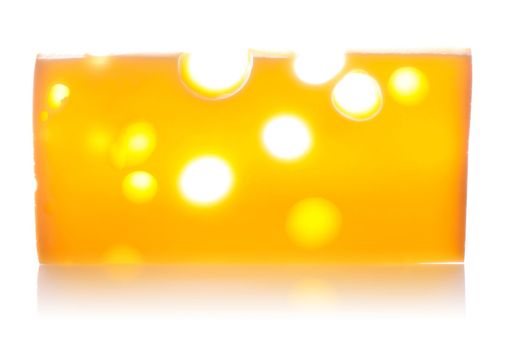 Swiss cheese isolated on white background