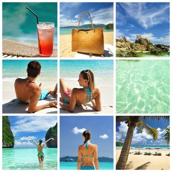 Collage made with beautiful tropical resort shots