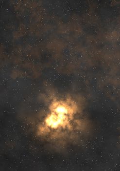 Far space being shone nebula as abstract background