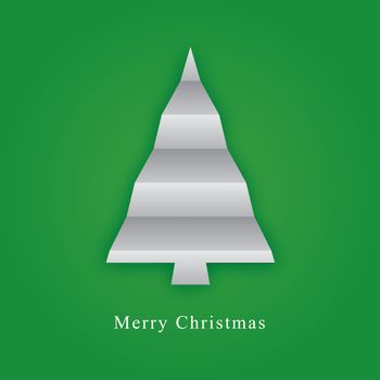 Card with christmas tree made from paper fold