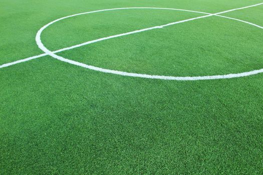 Artificial grass soccer field for background