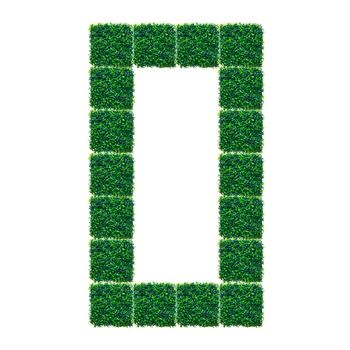 Number Zero made from Artificial Grass on white background.
