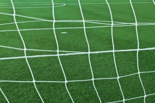 Artificial grass soccer field for background