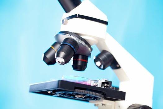 Close up of microscope