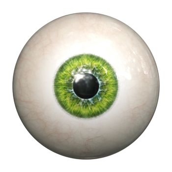 An image of an isolated green eyeball