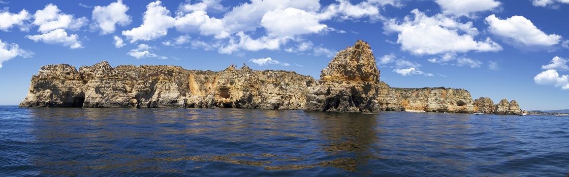 Wonderful view of the beautiful coastline of the Algarve, Portugal.