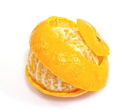 Peel of an orange isolated on white background