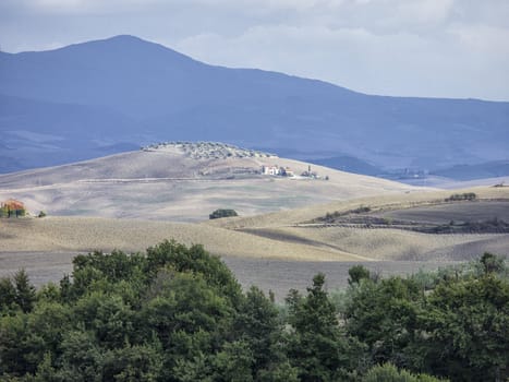 distance view of field in tuscany