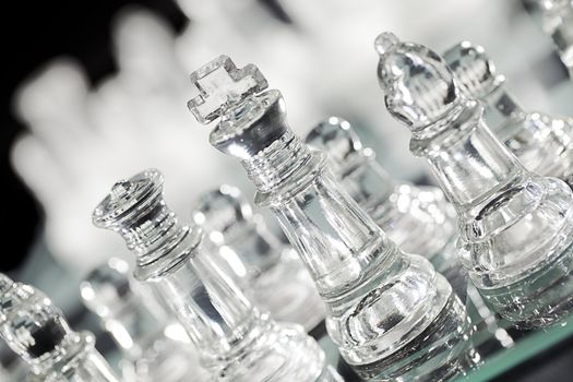 transparent glass chess piece