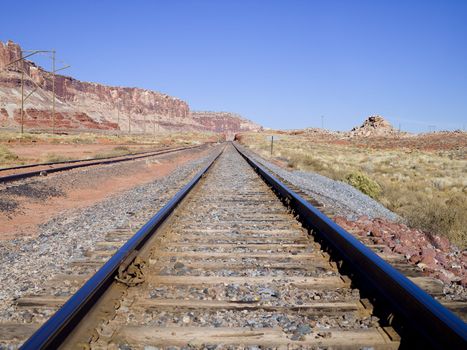 Traintracks with Red Canyon