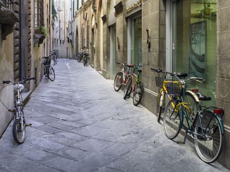 tuscan streets with bikes