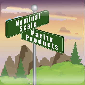 marketing sign of nominal scale and parity products