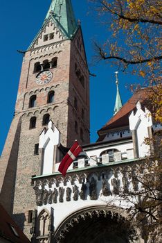 Entrance of the cathedral (dome) of Augsburg, Bavaria, Germany