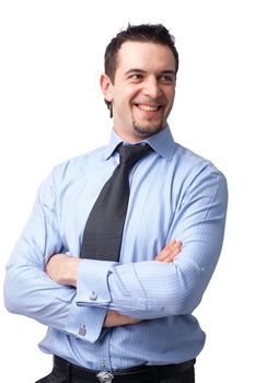   Portrait of successful businessman, smiling  and looking away