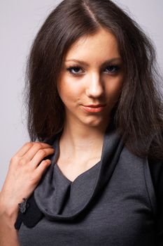 Close-up portrait of a beautiful young model