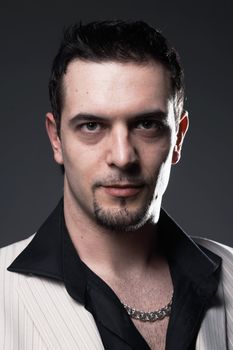 Close-up portrait of a handsome young man