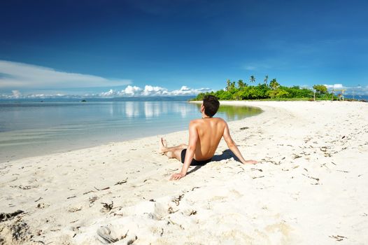 Man on a tropical beach