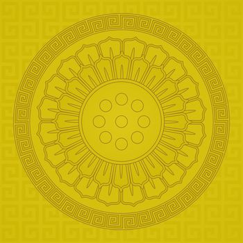 Lotus with Chinese style pattern background, Vector